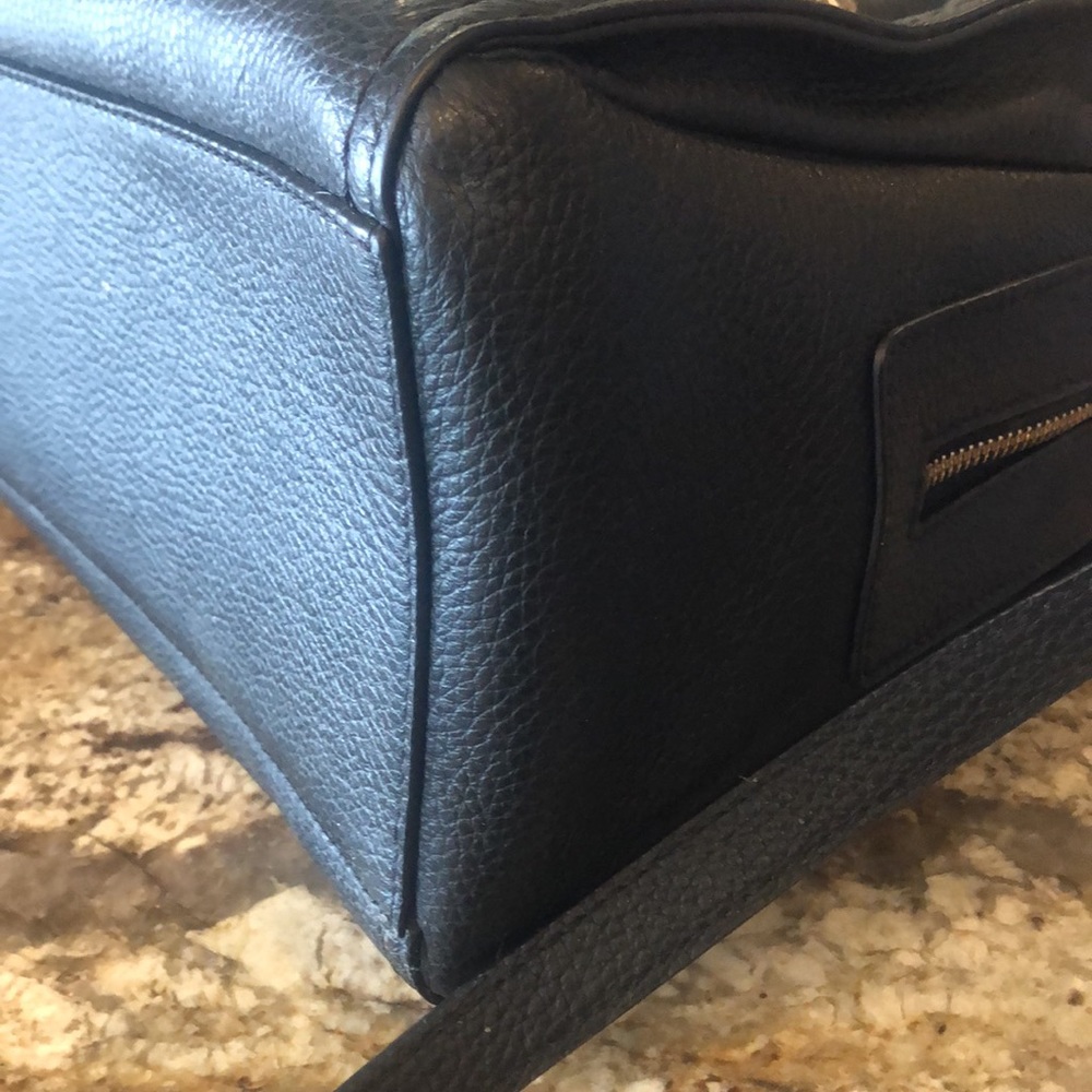 SPOTLESS ♠️ Kate Spade black satchel w/detachable shoulder strap w/lthr poms - Picture 6 of 9